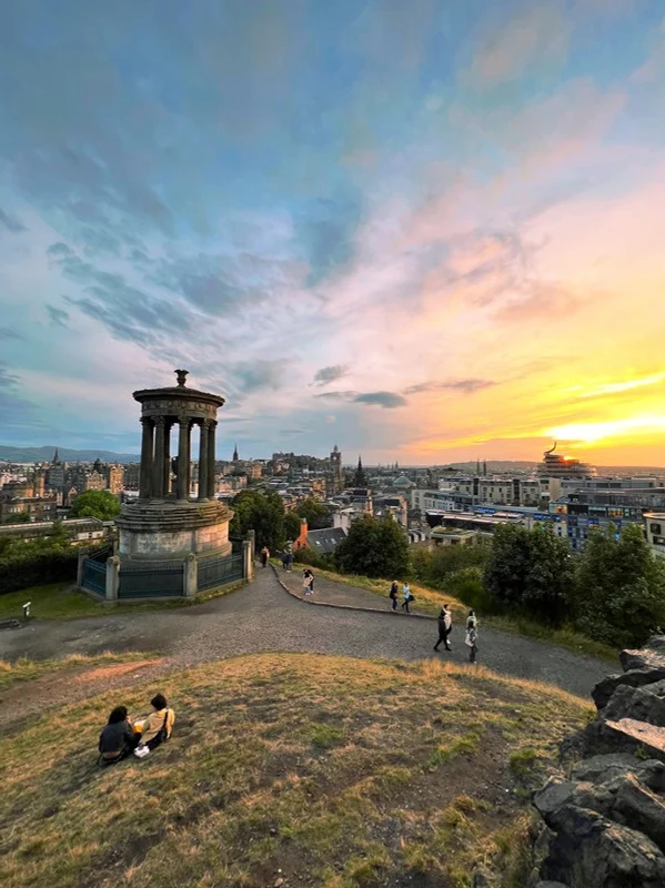 Sunset over Edinburgh from Calton Hill